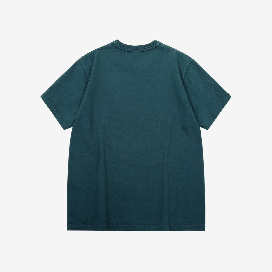 Deluxeware DXTS-00 12.5oz loopwheeled t-shirt made in Japan ultra heavyweight crew neck coral navy back