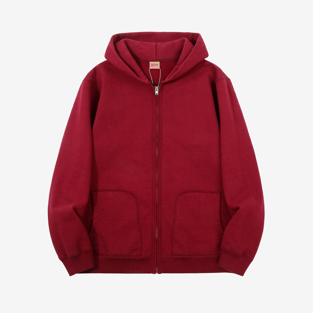 Deluxeware SPZ-00 heavyweight loopwheeled full zip parka made in Japan hoodie red