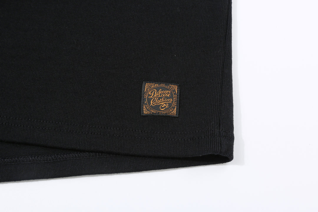 Deluxeware TNKP-00 Heavyweight Ribbed Knit Tank Top Label Black