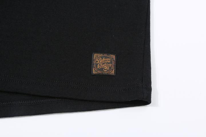 Deluxeware TNKP-00 Heavyweight Ribbed Knit Tank Top Label Black