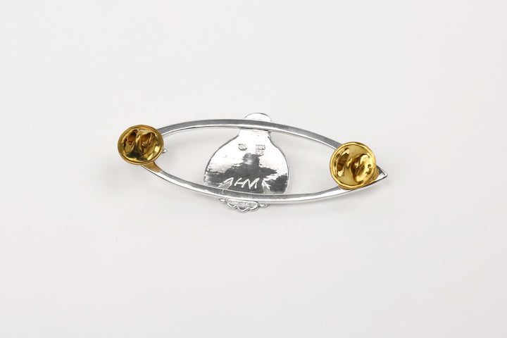 MOTO Hideo Motoike PIN-03 Thunderbird Silver Brooch – Rear View