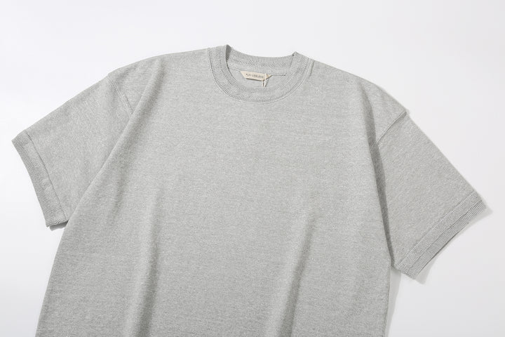 Un-Useless 170204 linen KNITEE short sleeve crew neck knit T-shirt made in Japan grey crew neck