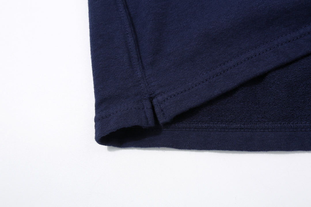 Deluxeware M300 “Azuma-Knit” Lightweight Mock Neck Sweatshirt Made in Japan Blue Back Split hem