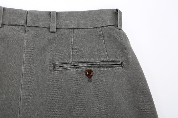 NEAT 26-01NC fade grey wide tapered chinos Japanese trousers back pocket