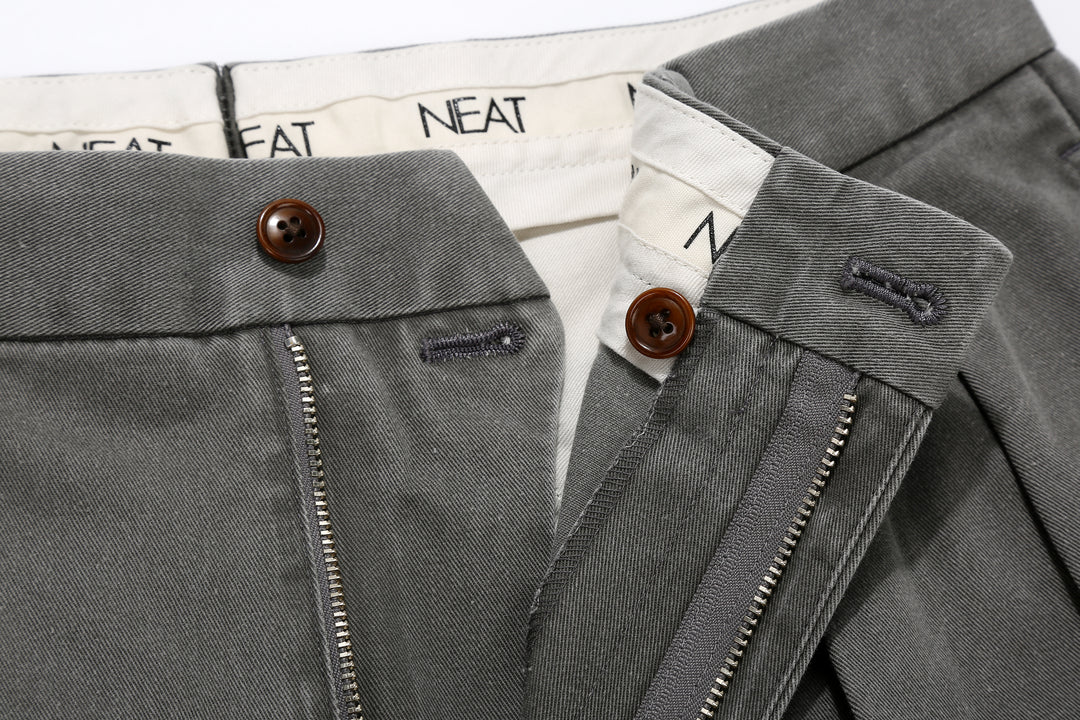 Neat 26-01NC Classic Wide Tapered Chinos - Faded Grey