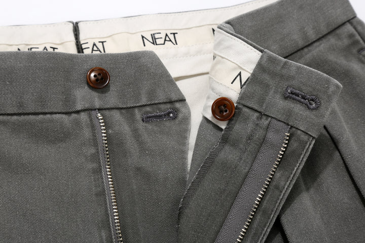 Neat 26-01NC Classic Wide Tapered Chinos - Faded Grey