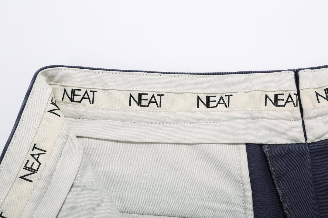Neat 26-01NC Classic Wide Tapered Chinos - Faded Navy