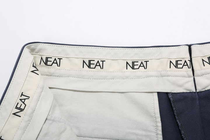 Neat 26-01NC Classic Wide Tapered Chinos - Faded Navy