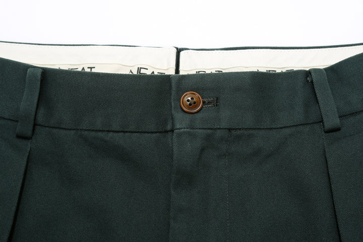 NEAT 26-01NC wide tapered trousers Japanese chino pants button