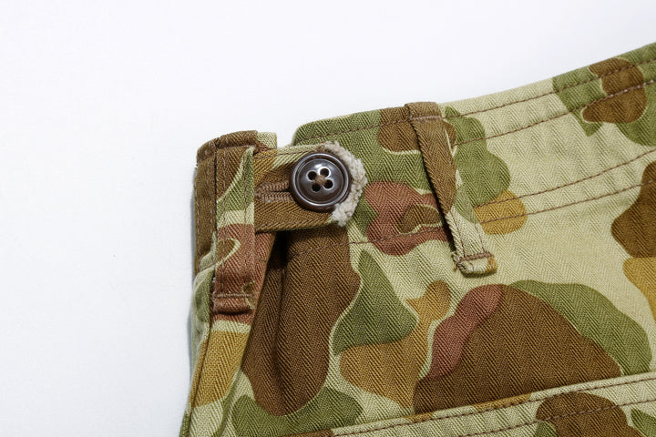 Boncoura Duck Hunter Camo US Army Baker Pants - Wide Straight Fit Made in Japan  Side Adjuster
