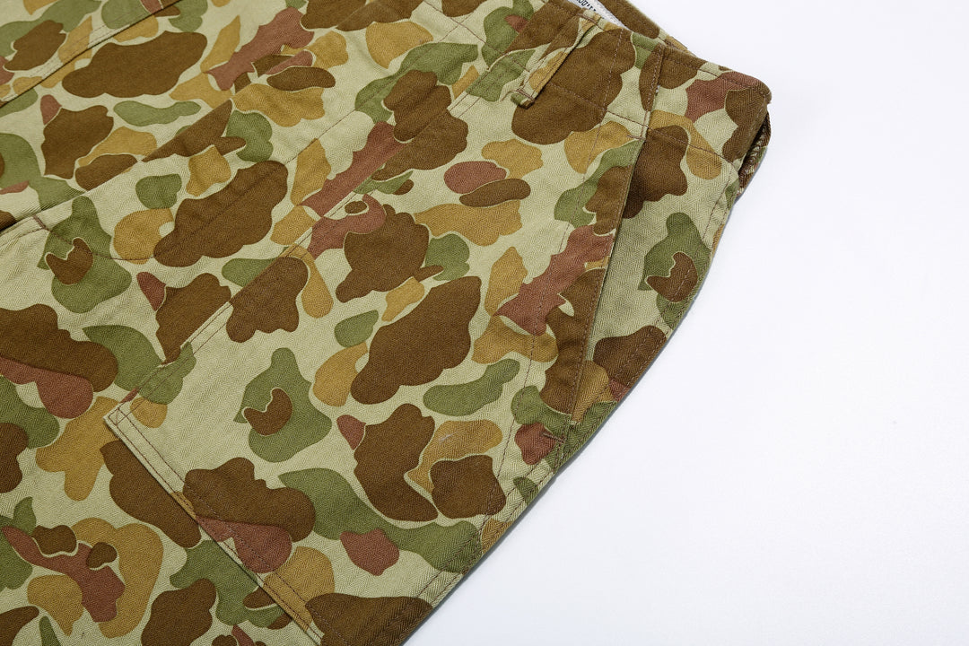 Boncoura Duck Hunter Camo US Army Baker Pants - Wide Straight Fit Made in Japan Left Pocket
