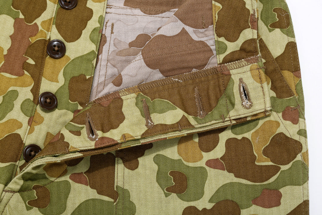 Boncoura Duck Hunter Camo US Army Baker Pants - Wide Straight Fit Made in Japan Button Holes