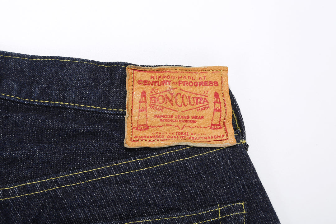 Boncoura 43XX WWII Natural Indigo Dyed Selvedge Denim 15th Anniversary Model Made in Japan leather patch