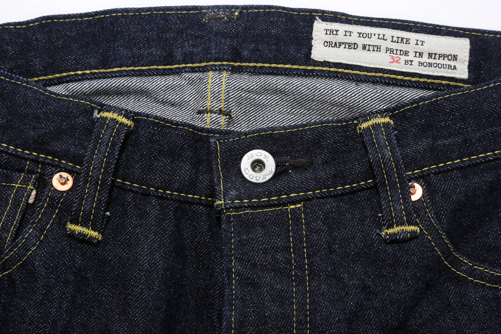 Boncoura 43XX WWII Natural Indigo Dyed Selvedge Denim 15th Anniversary Model Made in Japan button detail