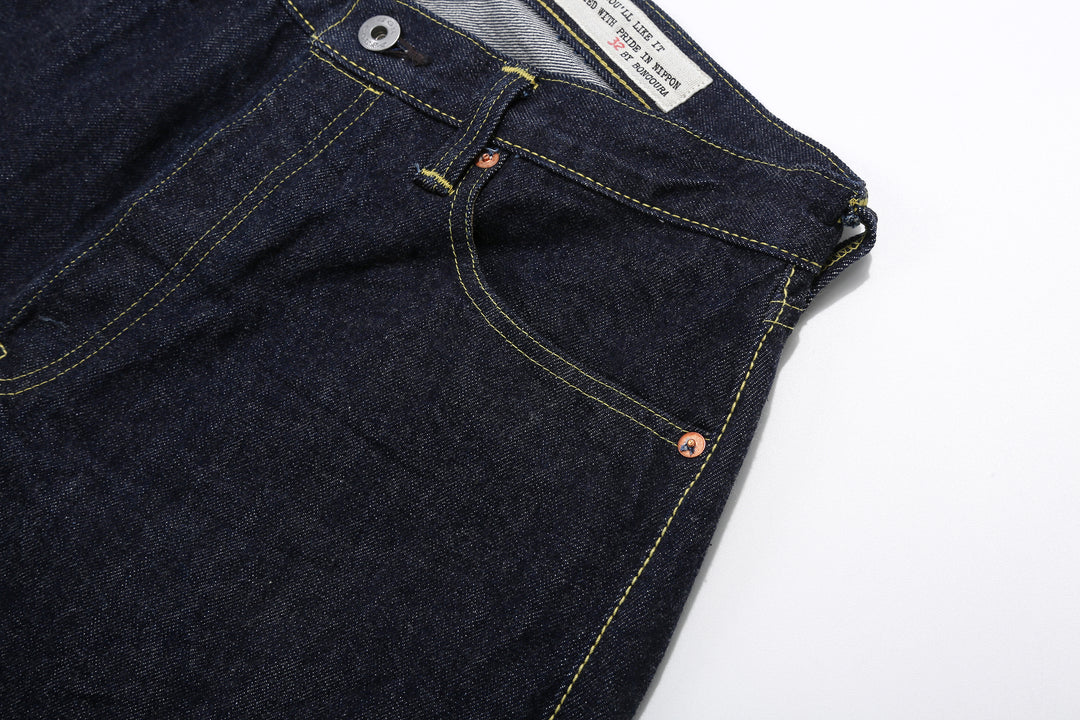 Boncoura 43XX WWII Natural Indigo Dyed Selvedge Denim 15th Anniversary Model Made in Japan left front pocket