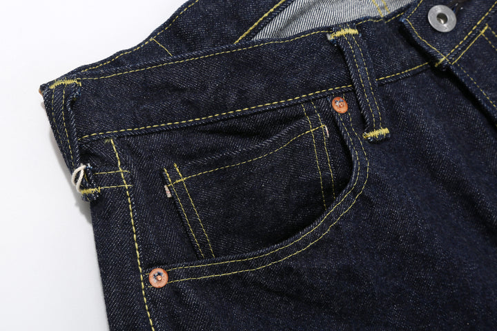 Boncoura 43XX WWII Natural Indigo Dyed Selvedge Denim 15th Anniversary Model Made in Japan right pocket detail