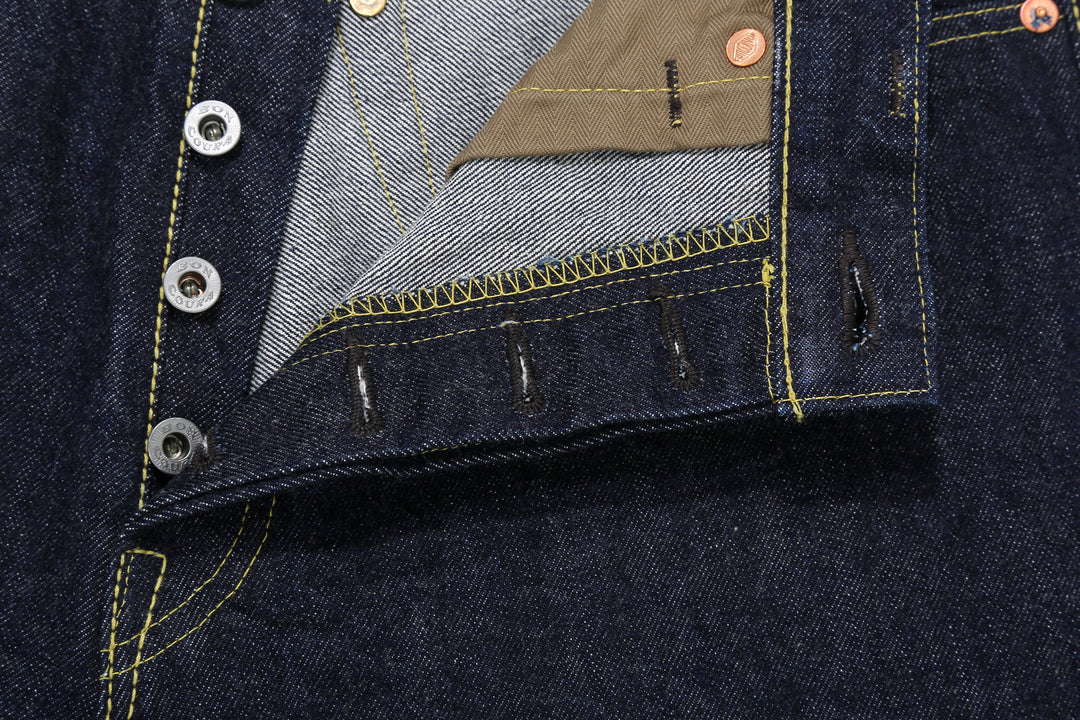 Boncoura 43XX WWII Natural Indigo Dyed Selvedge Denim 15th Anniversary Model Made in Japan button holes