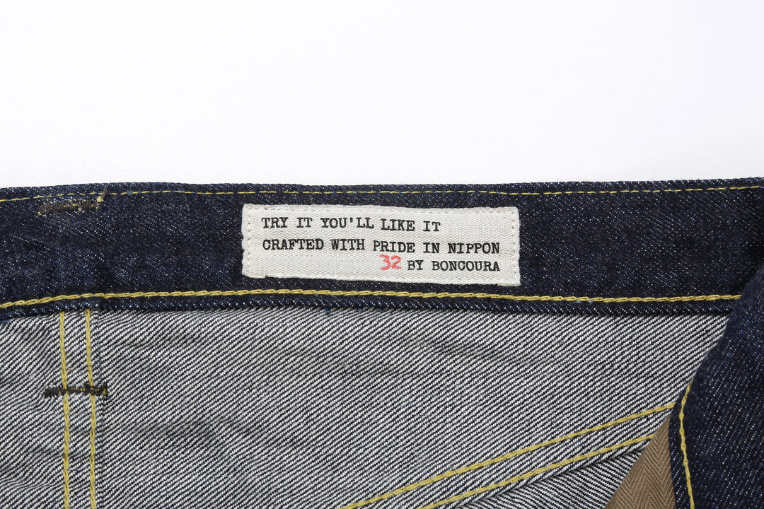 Boncoura 43XX WWII Natural Indigo Dyed Selvedge Denim 15th Anniversary Model Made in Japan size label