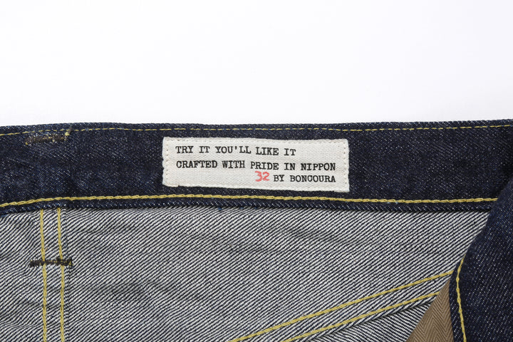 Boncoura 43XX WWII Natural Indigo Dyed Selvedge Denim 15th Anniversary Model Made in Japan size label