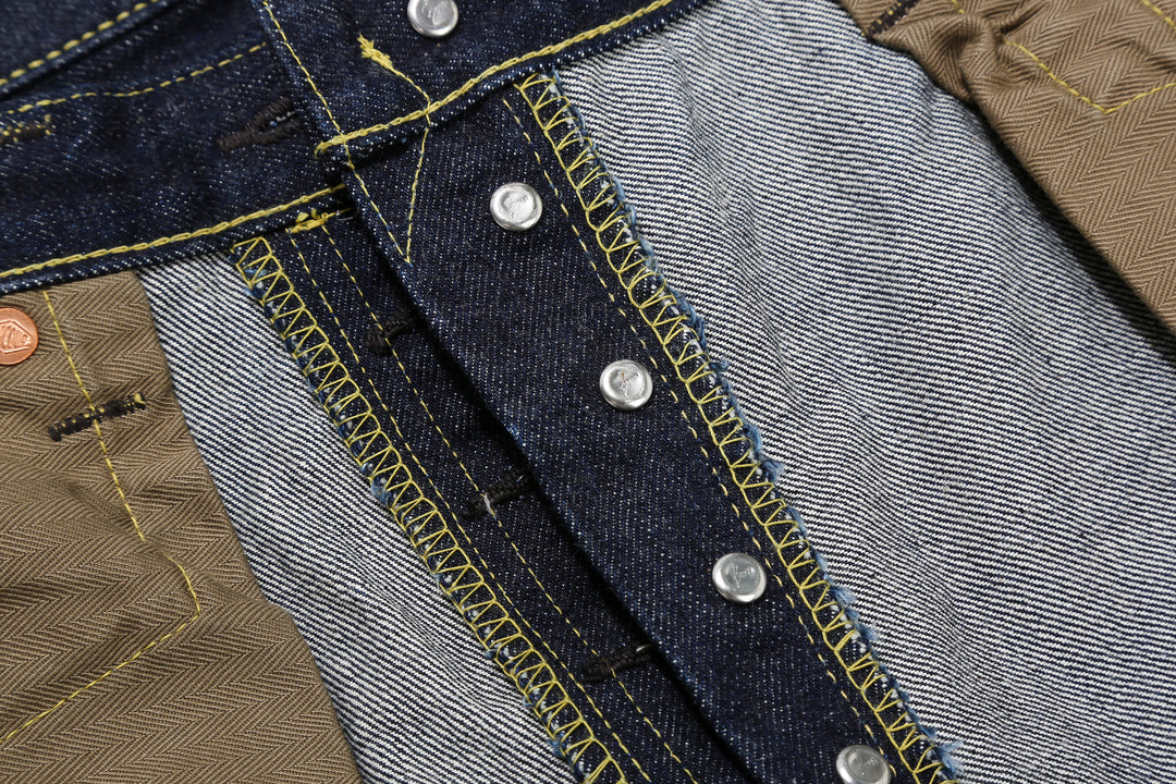 Boncoura 43XX WWII Natural Indigo Dyed Selvedge Denim 15th Anniversary Model Made in Japan button back side