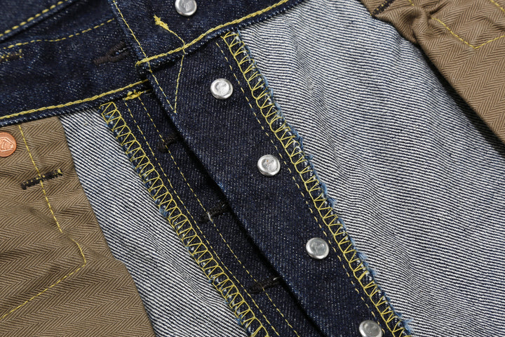 Boncoura 43XX WWII Natural Indigo Dyed Selvedge Denim 15th Anniversary Model Made in Japan button back side