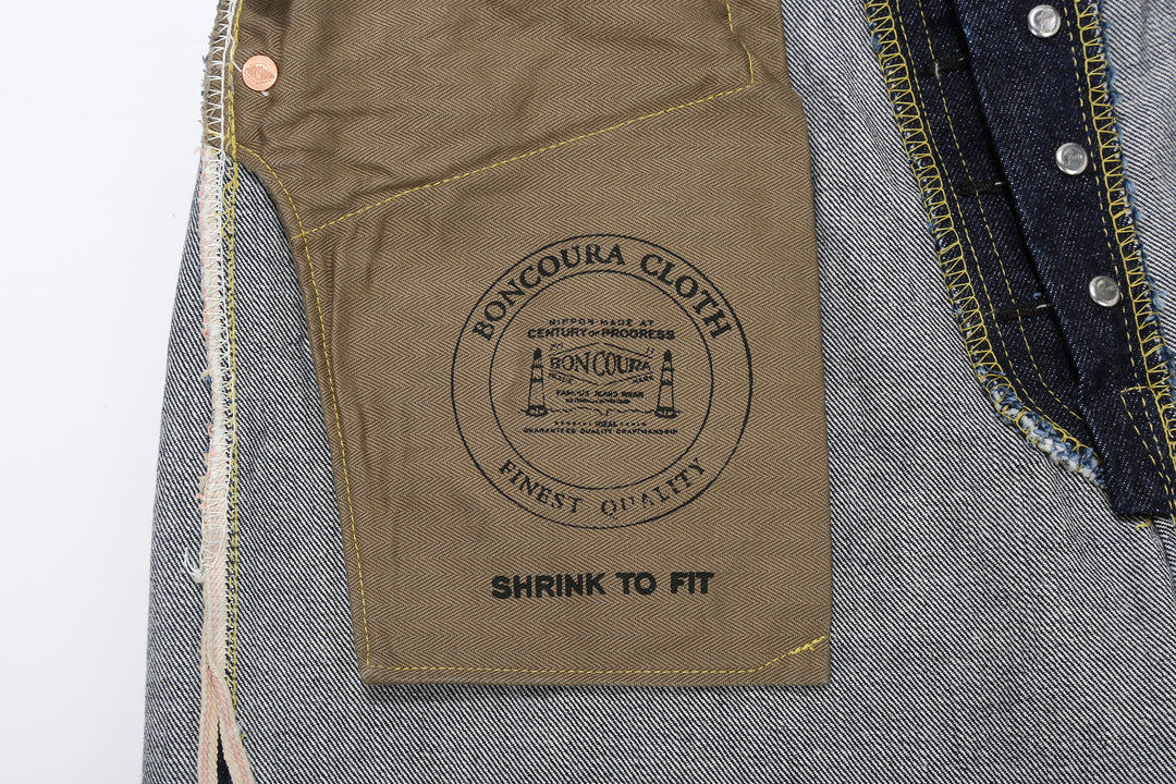 Boncoura 43XX WWII Natural Indigo Dyed Selvedge Denim 15th Anniversary Model Made in Japan pocket bag