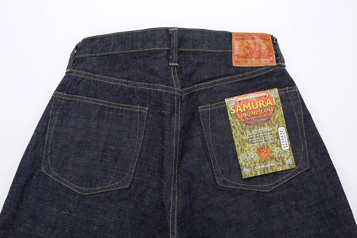 Samurai Jeans S2000HXII Samurai Cotton 15.8oz GL3 Selvedge Denim - Wide Striaght Fit back pockets