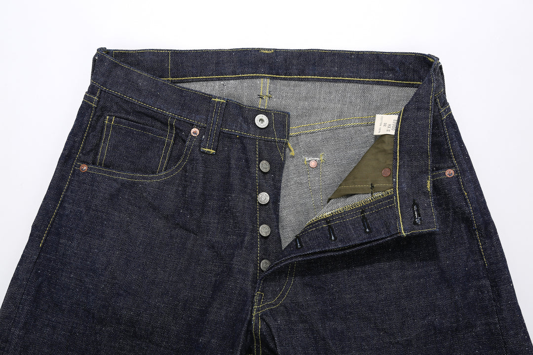 Samurai Jeans S2000HXII Samurai Cotton 15.8oz GL3 Selvedge Denim - Wide Striaght Fit front buttons