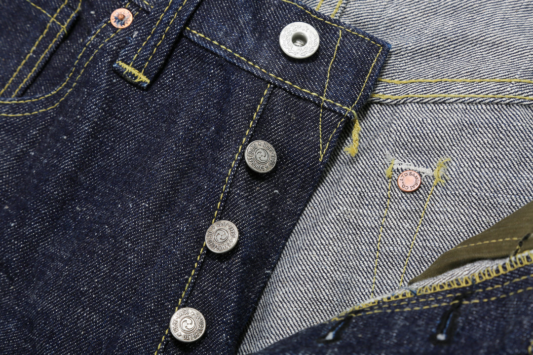 Samurai Jeans S2000HXII Samurai Cotton 15.8oz GL3 Selvedge Denim - Wide Striaght Fit buttons detail