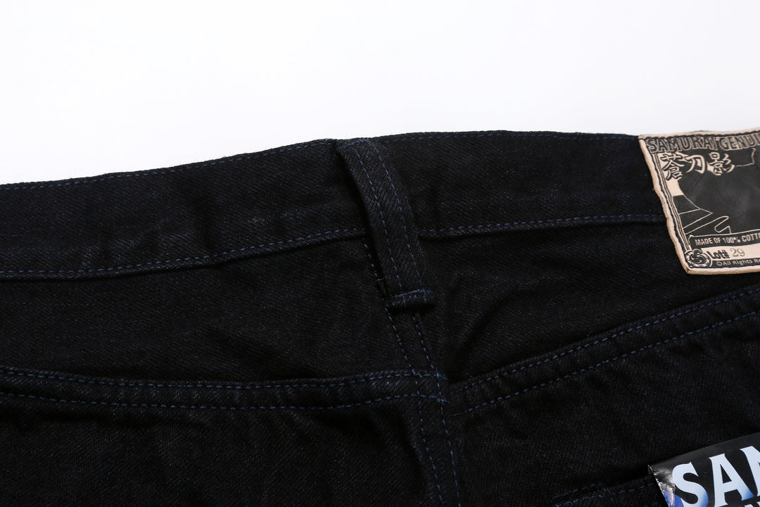 Samurai Jeans S0510XX-BOB Black on Blue 15oz selvedge denim regular straight fit made in Japan belt loop