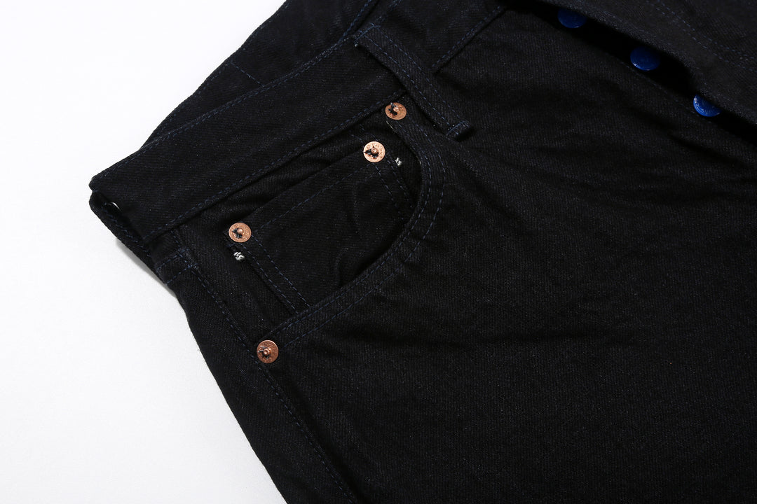 Samurai Jeans S0510XX-BOB Black on Blue 15oz selvedge denim regular straight fit made in Japan right pocket