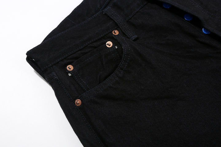 Samurai Jeans S0510XX-BOB Black on Blue 15oz selvedge denim regular straight fit made in Japan right pocket