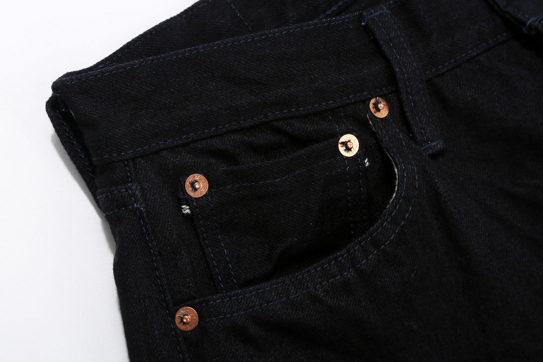 Samurai Jeans S0510XX-BOB Black on Blue 15oz selvedge denim regular straight fit made in Japan coin pocket
