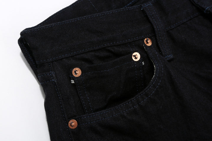 Samurai Jeans S0510XX-BOB Black on Blue 15oz selvedge denim regular straight fit made in Japan coin pocket