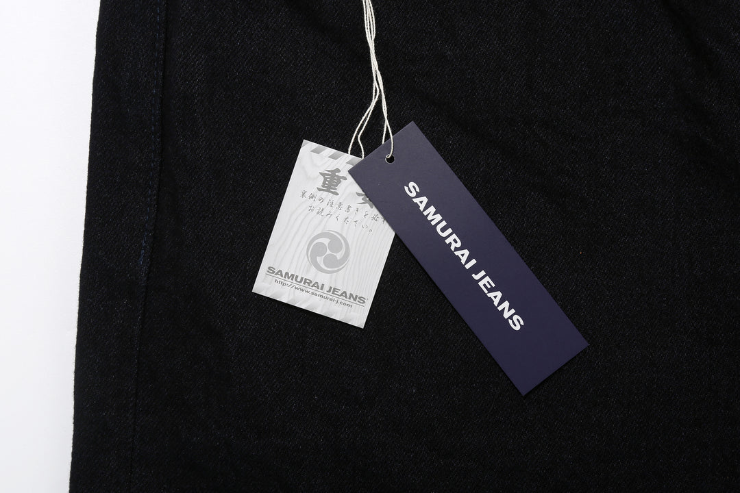 Samurai Jeans S0510XX-BOB Black on Blue 15oz selvedge denim regular straight fit made in Japan tag