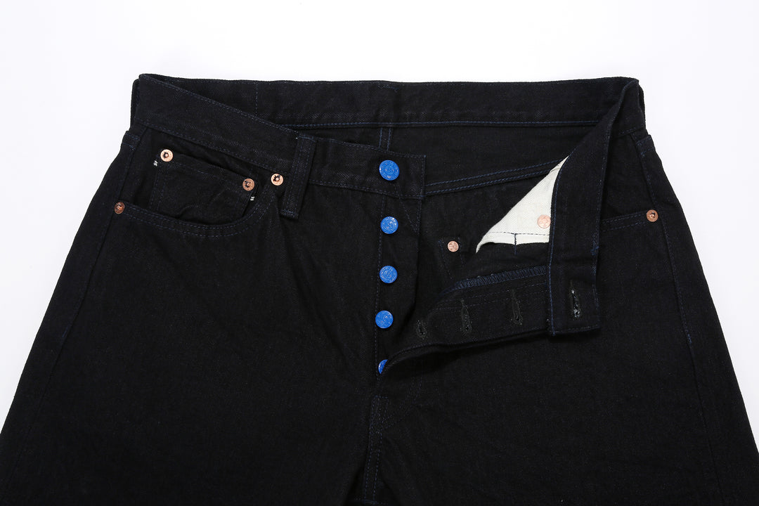 Samurai Jeans S0510XX-BOB Black on Blue 15oz selvedge denim regular straight fit made in Japan buttons