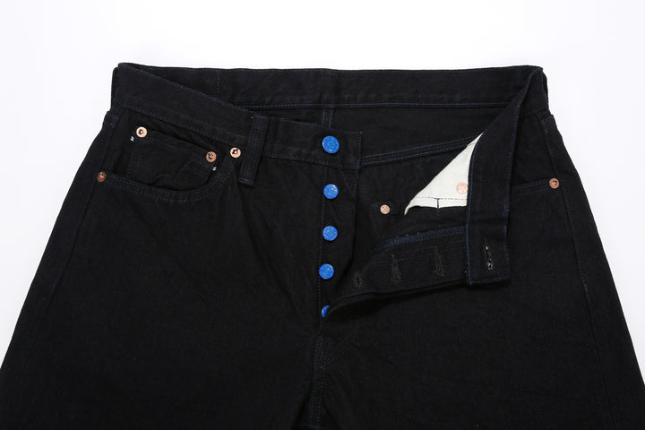 Samurai Jeans S0510XX-BOB Black on Blue 15oz selvedge denim regular straight fit made in Japan buttons