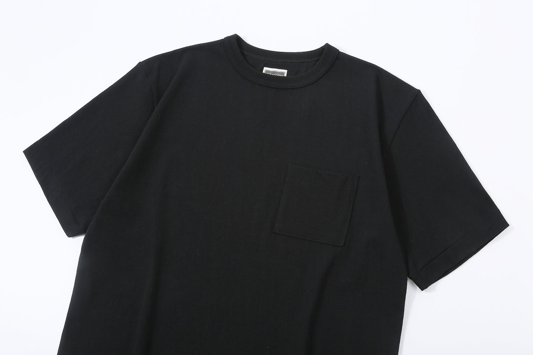 Attractions x MASA SCULP AM0001 Black Cat Pocket T-Shirt Black – Angled Front View