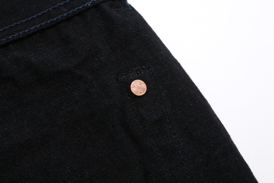 Samurai Jeans S0510XX-BOB Black on Blue 15oz selvedge denim regular straight fit made in Japan hidden rivet