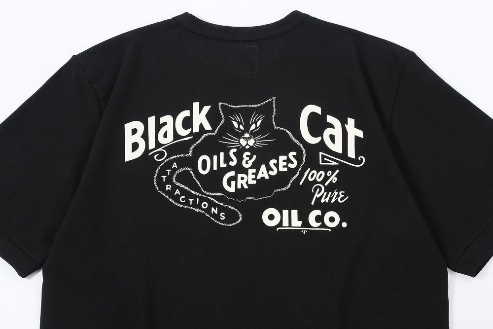 Attractions x MASA SCULP AM0001 Black Cat Pocket T-Shirt Black – Black Cat Back Print Detail