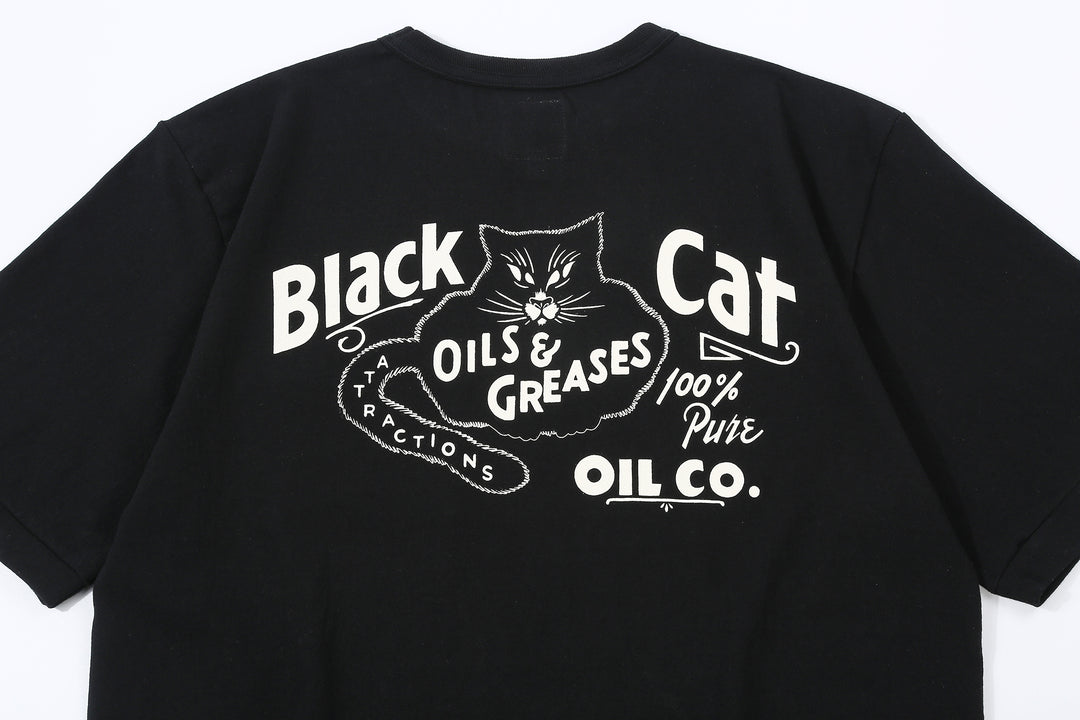 Attractions x MASA SCULP AM0001 Black Cat Pocket T-Shirt Black – Black Cat Back Print Detail