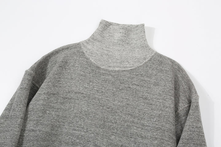 Warehouse 468 high neck loopwheel sweatshirt mock neck made in Japan vintage style grey neck detail