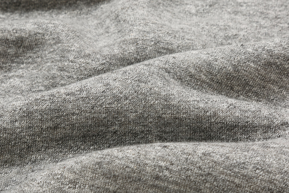 Warehouse 468 high neck loopwheel sweatshirt mock neck made in Japan vintage style grey fabric close up