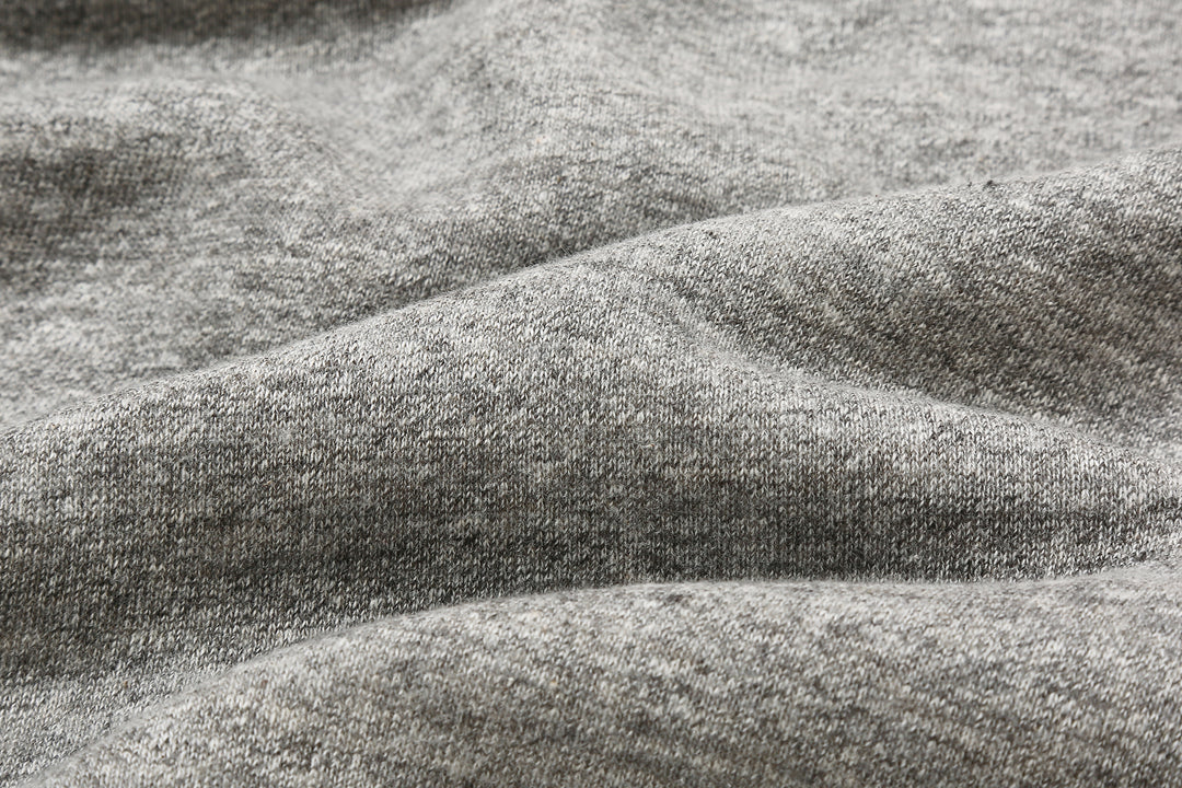 Warehouse 468 high neck loopwheel sweatshirt mock neck made in Japan vintage style grey fabric close up