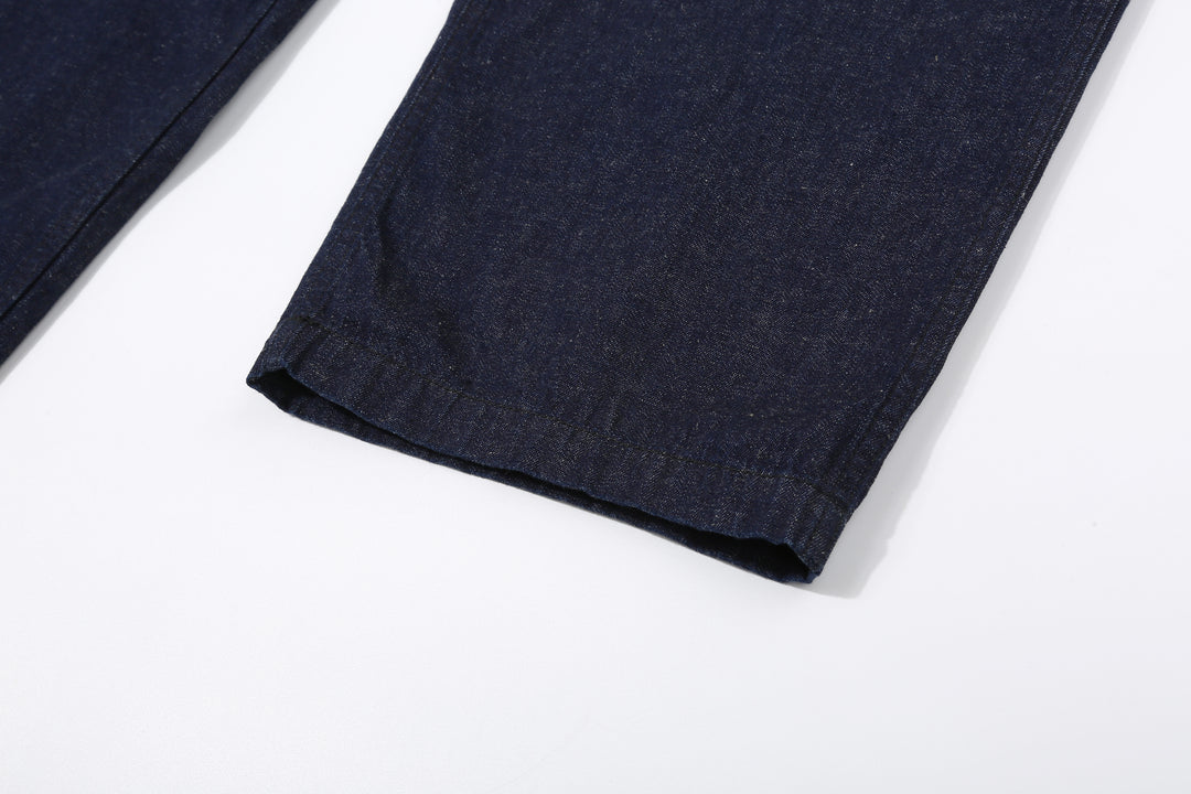 Boncoura Cotton Linen Indigo Denim Baker Pants – Leg Opening Detail