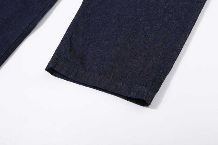 Boncoura Cotton Linen Indigo Denim Baker Pants – Leg Opening Detail