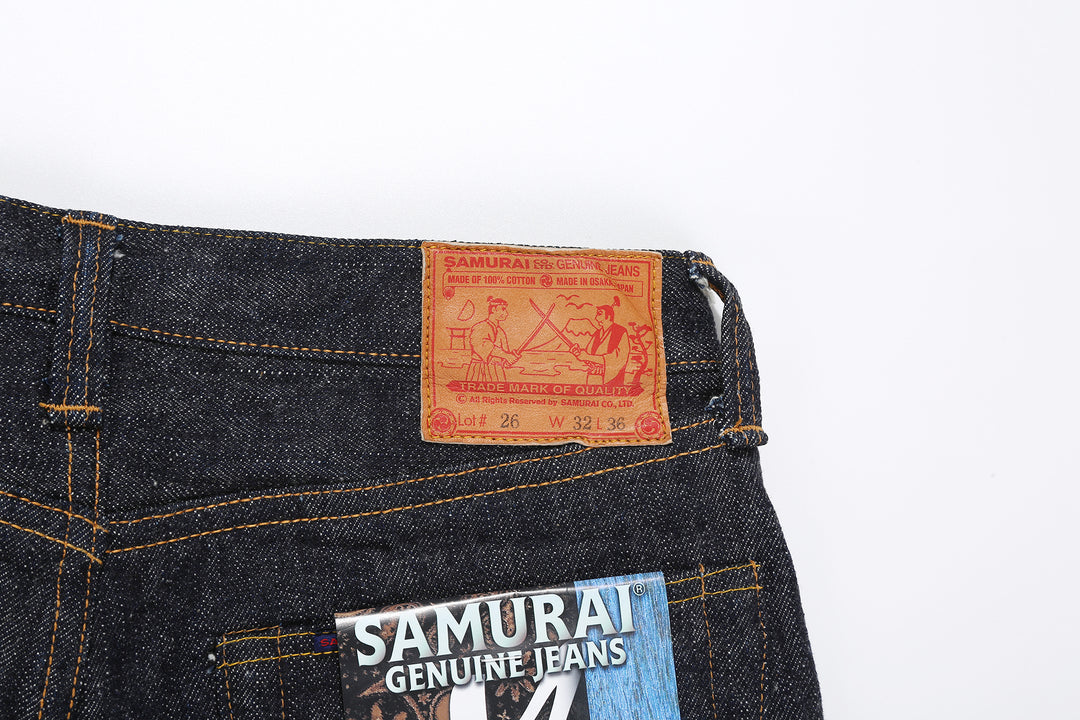 Samurai Jeans S710XX 19oz Kiwami selvedge denim slim straight fit leather patch