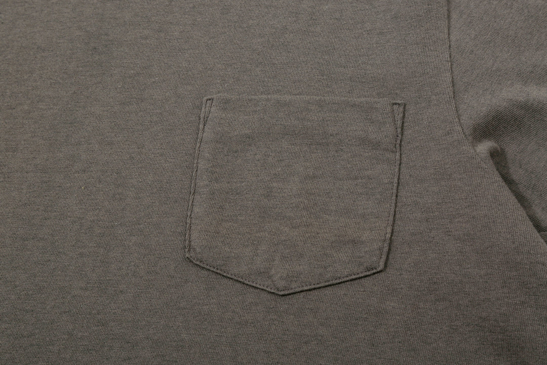 Deluxeware MTM-00 7.5oz “Wood Grain” Loopwheeled Pocket T-Shirt Made in Japan Heather Grey Pocket