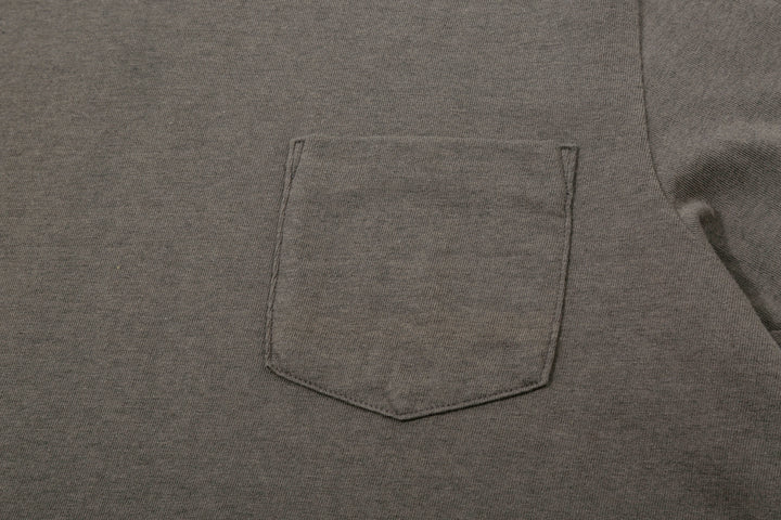 Deluxeware MTM-00 7.5oz “Wood Grain” Loopwheeled Pocket T-Shirt Made in Japan Heather Grey Pocket
