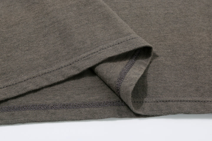 Deluxeware MTM-00 7.5oz “Wood Grain” Loopwheeled Pocket T-Shirt Made in Japan Heather Grey Hem
